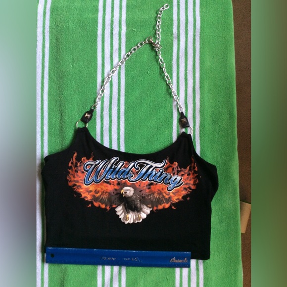 CURRENT MOOD size medium chain halter top crop top - Picture 9 of 14